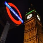 Underground metro system in London